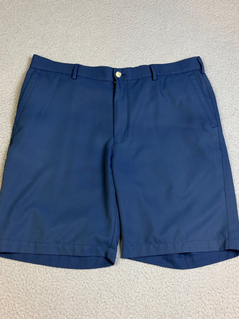 Peter Millar Crown Sport Shorts Mens 36 Blue Golf Flat Front Golf Casual